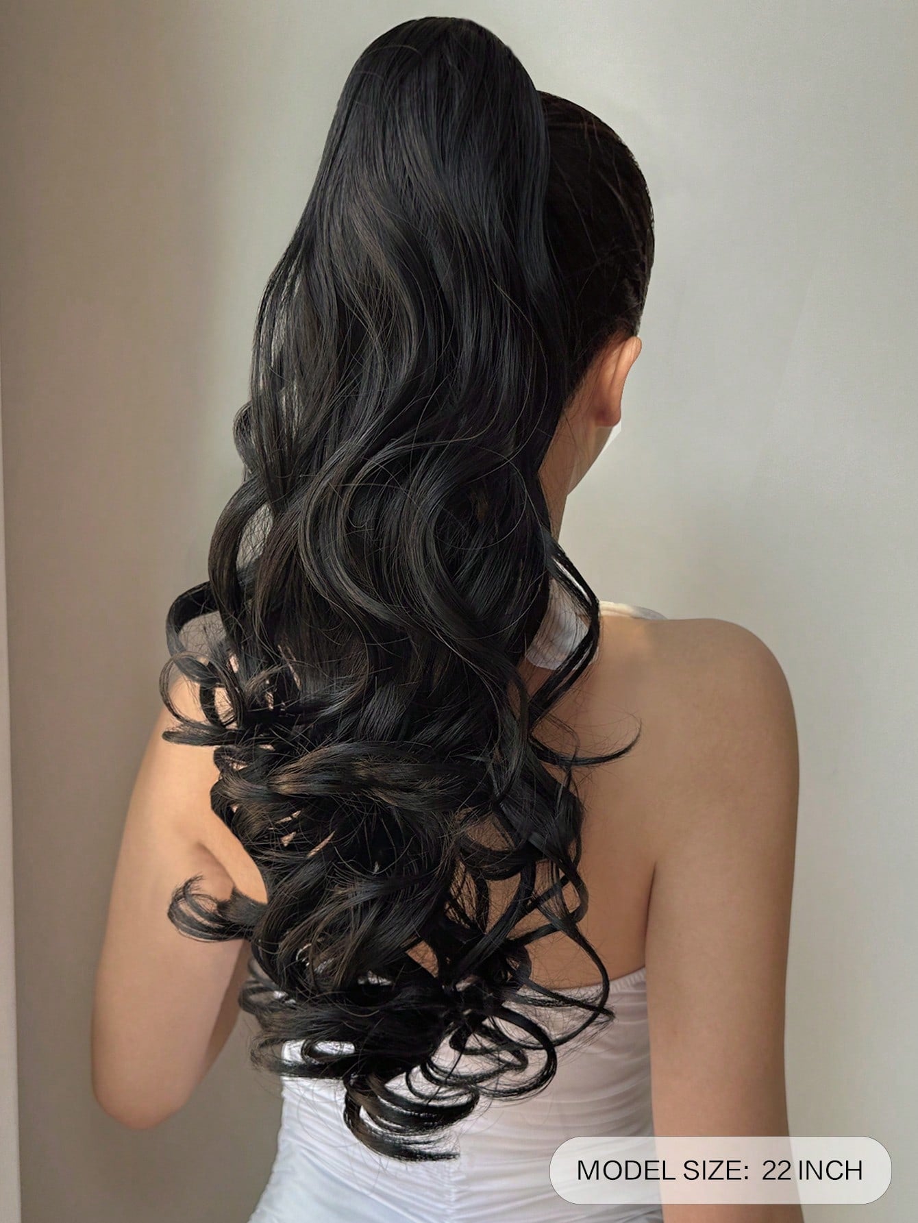 Claw Ponytail Extension 20 Inch Black Natural Wave Wavy Clip in Hair Extensions