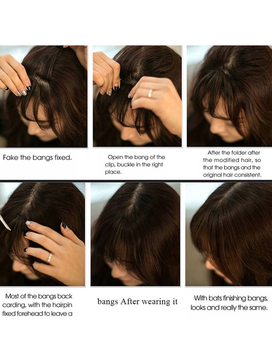 Clip In Bangs Front Neat Black Brown Bangs Hairpiece