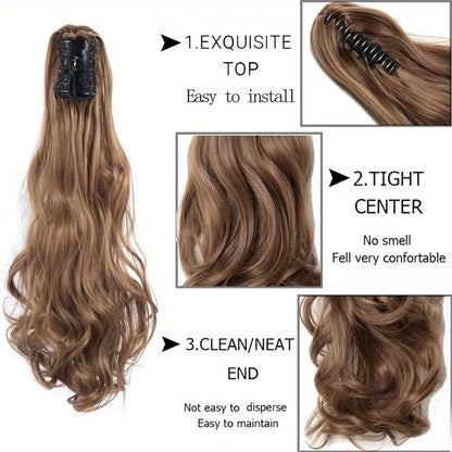 Voluminous Curly Wave Claw Ponytail