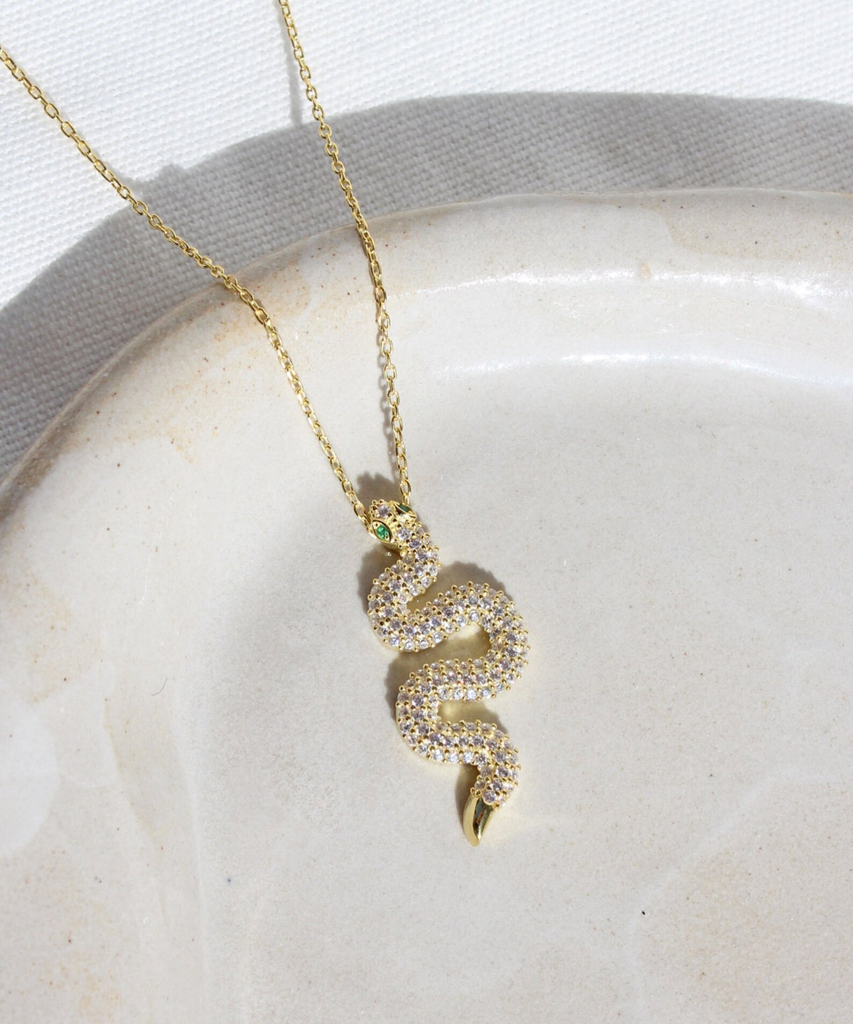 Gold Plated Slithering Snake Necklace