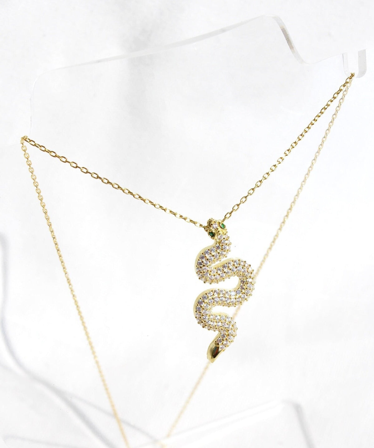 Gold Plated Slithering Snake Necklace