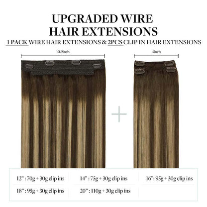 Golden & Black Ombre Hair Extensions - 27 Inch