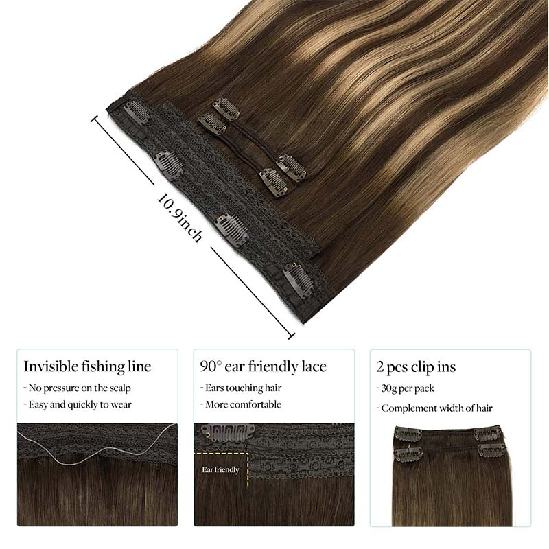 Golden & Black Ombre Hair Extensions - 27 Inch